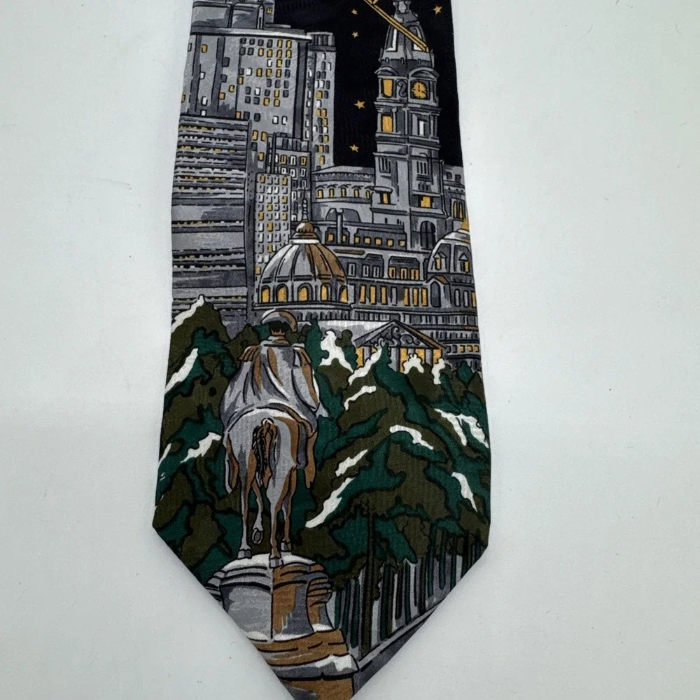 Vintage Mark Pendleton Silk Christmas Necktie Santa Claus In Sleigh
